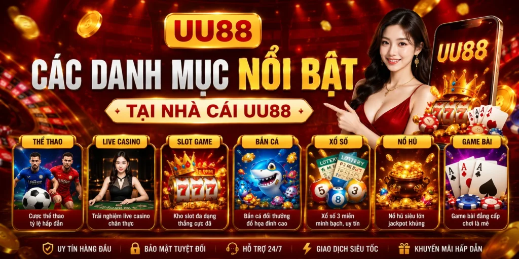Các danh mục nổi bật tại nhà cái UU88