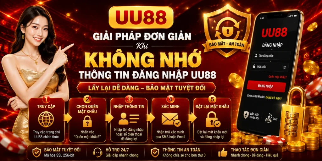 Giải pháp đơn giản khi không nhớ thông tin đăng nhập UU88