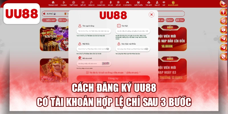 Cách Đăng Ký UU88 Có Tài Khoản Hợp Lệ Chỉ Sau 3 Bước